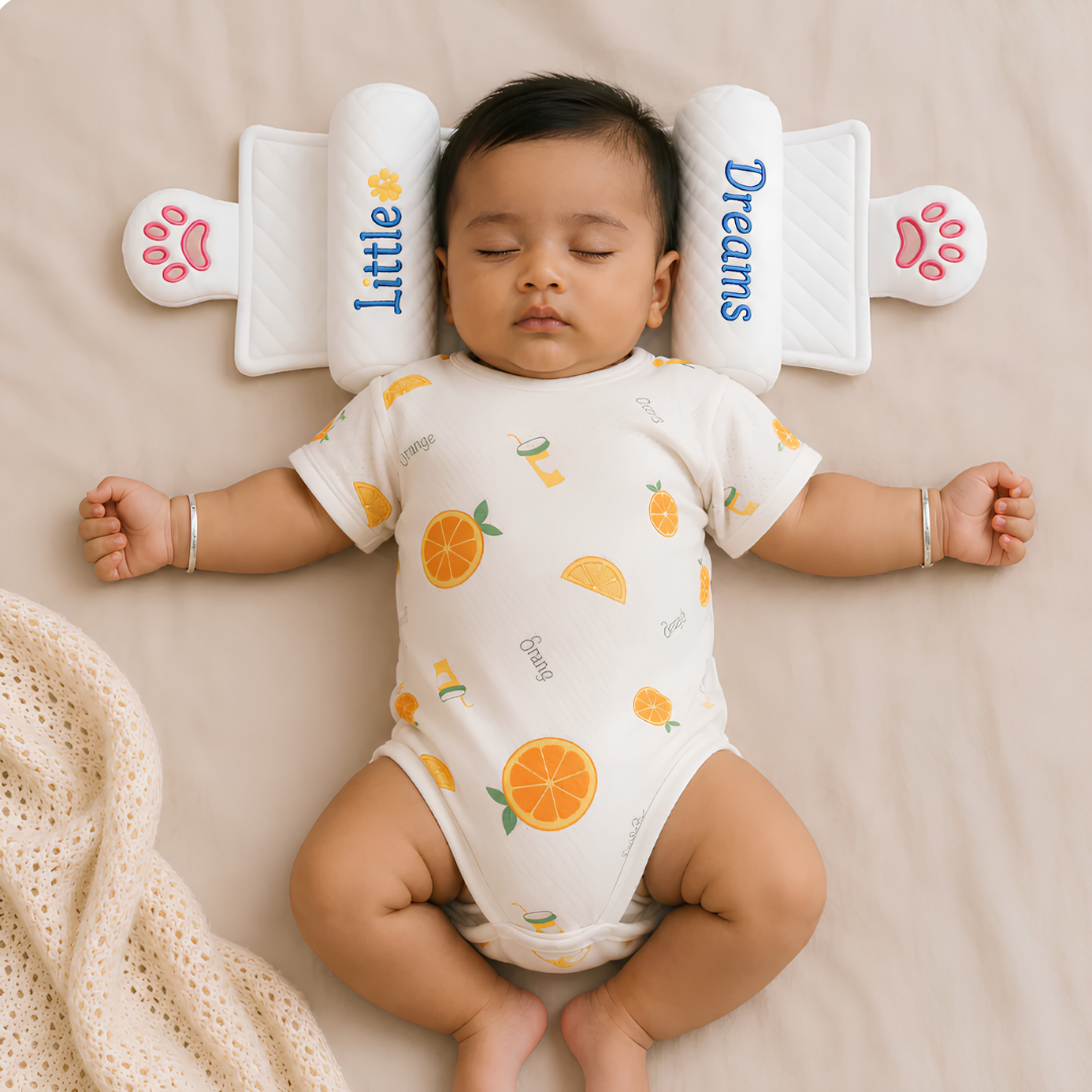 Mumera™ Adjustable Baby Head Shaping Pillow — Flat Head Protection for Newborns