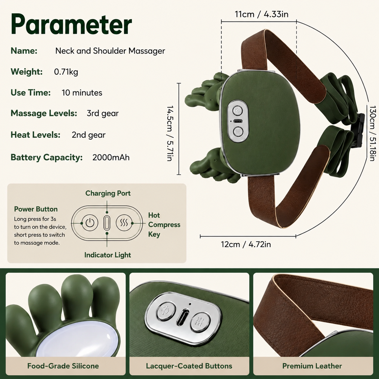 NeckMate™ Hands-Free Neck & Shoulder Massager with Heat